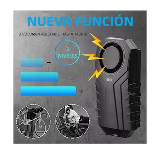 Foto 2 | Control Remoto Alarma Para Motocicleta, Bicicleta Eo Safe Imports Esi-10197-1 Negro
