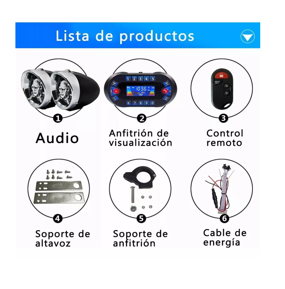 Foto 4 pulgar | Estéreo Para Moto Bocinas Mp3 Usb Sd Bluetooth A Prueba De Agua Negro