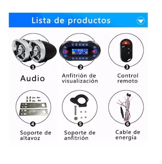 Foto 3 | Estéreo Para Moto Bocinas Mp3 Usb Sd Bluetooth A Prueba De Agua Negro