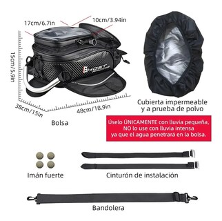 Foto 2 | Bolsa de Depósito con Imanes y Correas para Moto color Negro