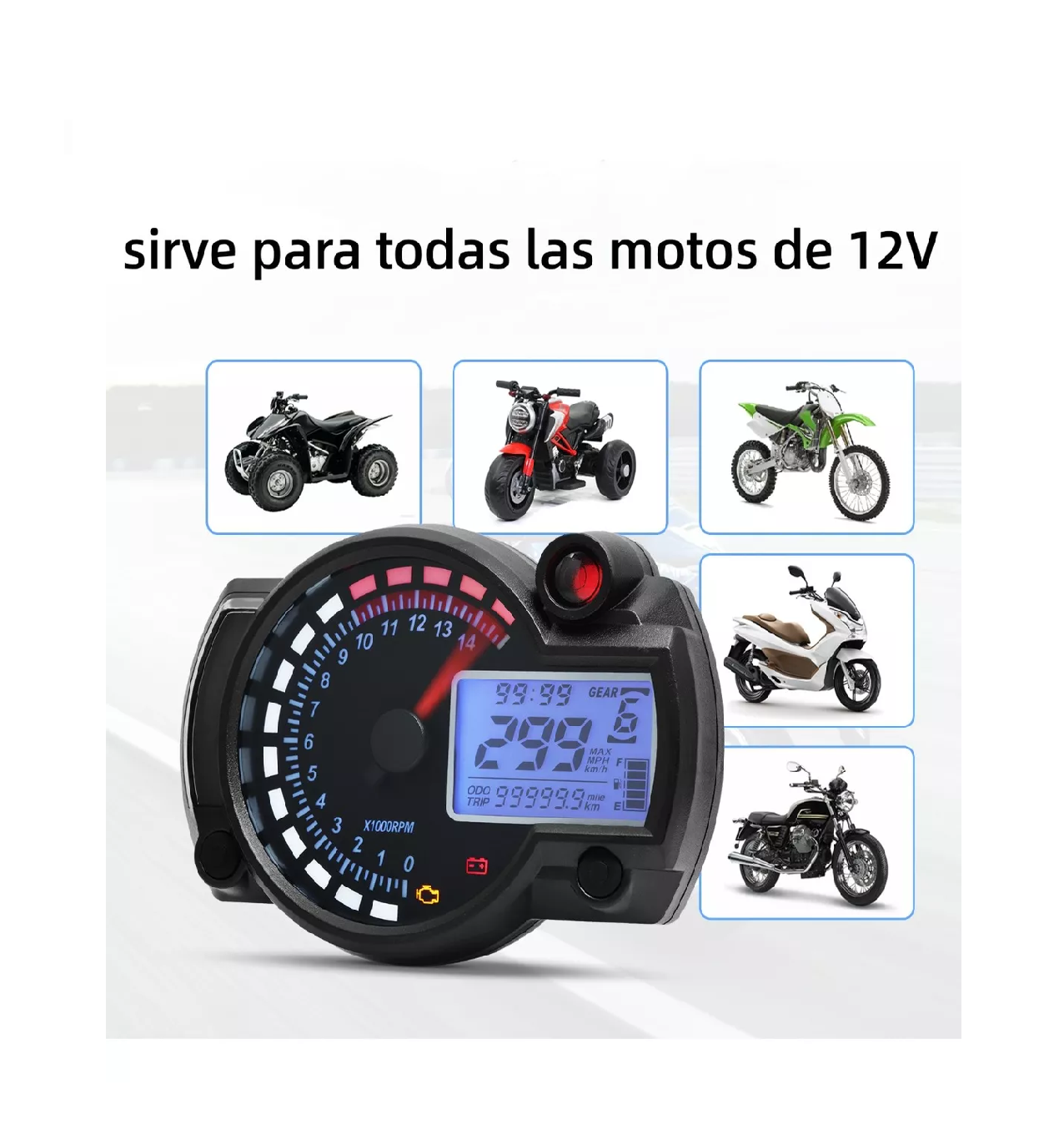 Foto 4 pulgar | Velocímetro BELUG color Negro Moto Tablero Universal Digital Deportiva 7 Colores