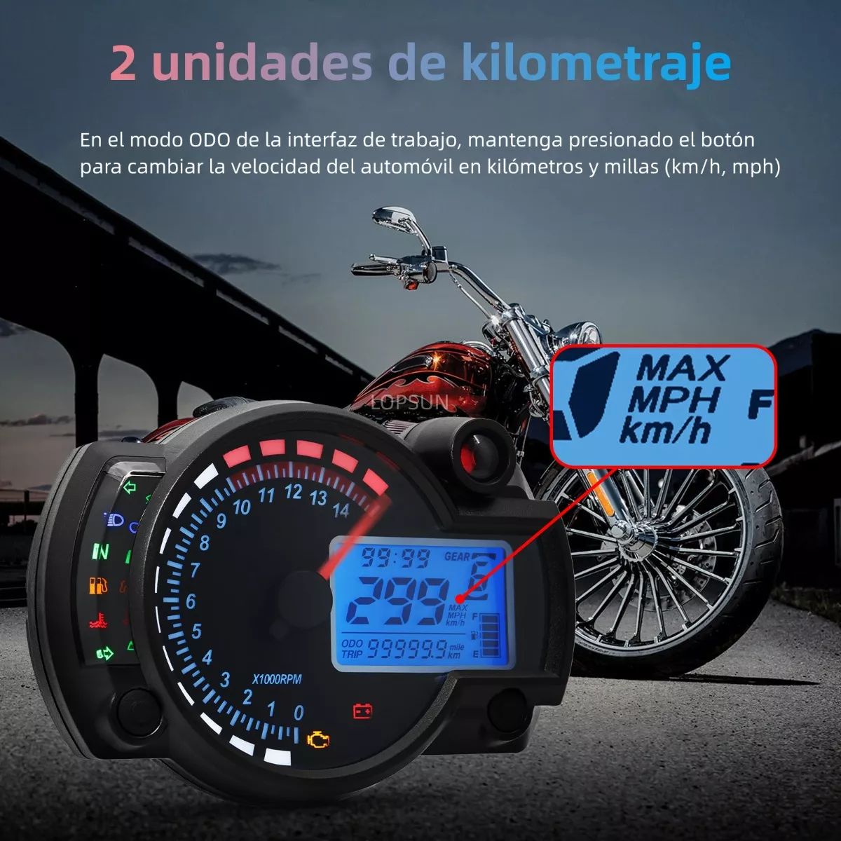 Foto 3 pulgar | Velocímetro Odómetro LCD Digital para Motocicleta Eo Safe Imports ESI-9053 Negro