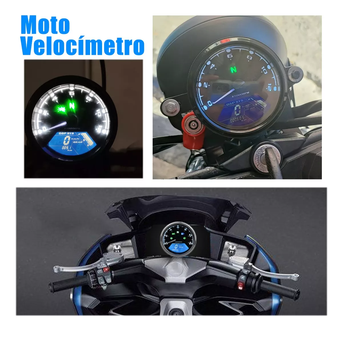 Foto 3 pulgar | Velocimetro Con Digital Para Tablero Led Moto Universal Eo Safe Imports Esi-12301 Negro