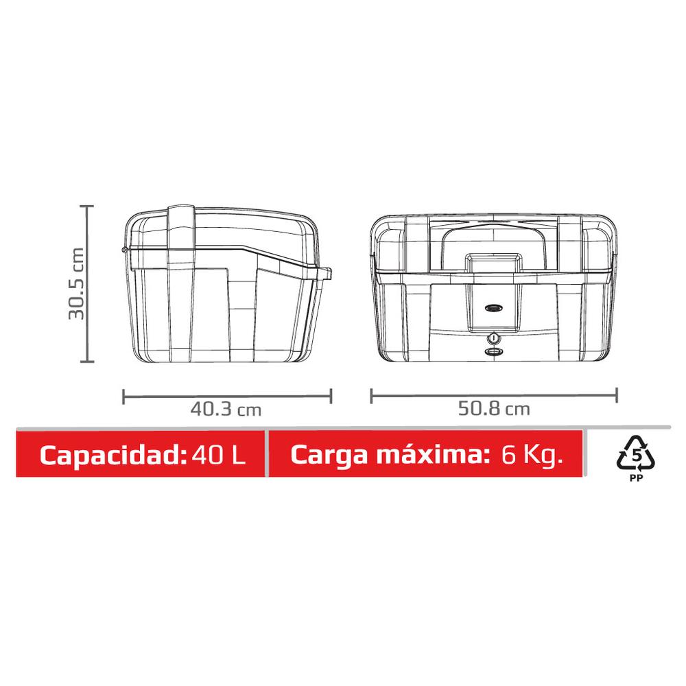 Foto 5 pulgar | Caja Trasera Tomcat 40 L Negra