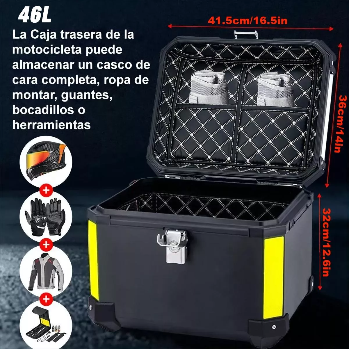 Foto 2 | Maletero para Moto 46l Impermeable Eo Safe Imports  Esi-12330  Negro