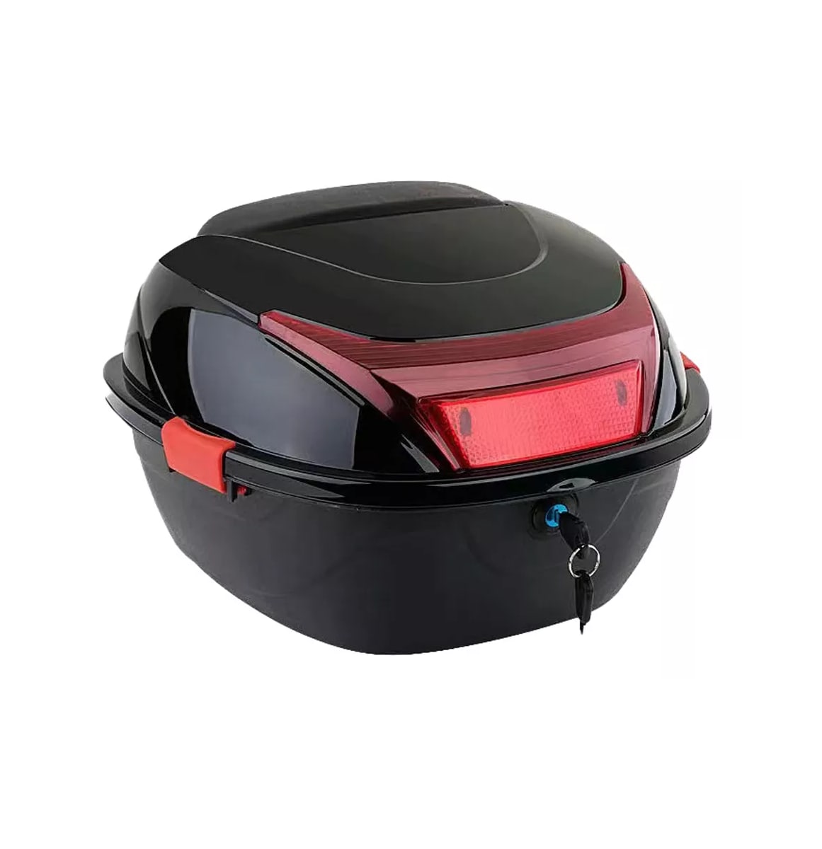 Caja Porta Equipaje Moto Y Motonetas Reflejante 28 Litros Negro Líneas Roja $2,209