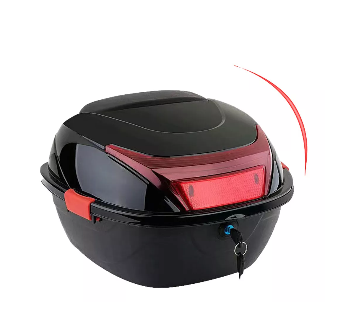 Foto 3 pulgar | Caja Porta Equipaje Moto Y Motonetas Reflejante 28 Litros Negro Líneas Roja