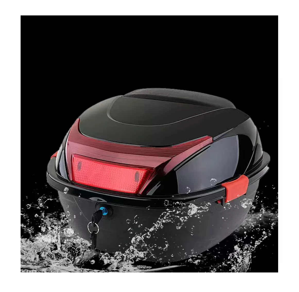 Foto 6 pulgar | Caja Porta Equipaje Moto Y Motonetas Reflejante 28 Litros Negro Líneas Roja