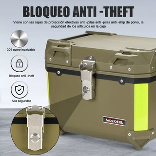 Foto 2 | Baul Trasero Caja Moto Abs Respaldo Acojinado Eo Safe Imports Esi-15478 Verde
