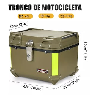 Foto 3 | Baul Trasero Caja Moto Abs Respaldo Acojinado Eo Safe Imports Esi-15478 Verde