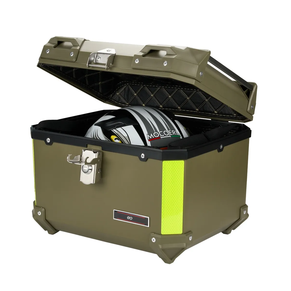 Baul Trasero Caja Moto Abs Respaldo Acojinado 45l Eo Safe Imports Esi-18976 Verde