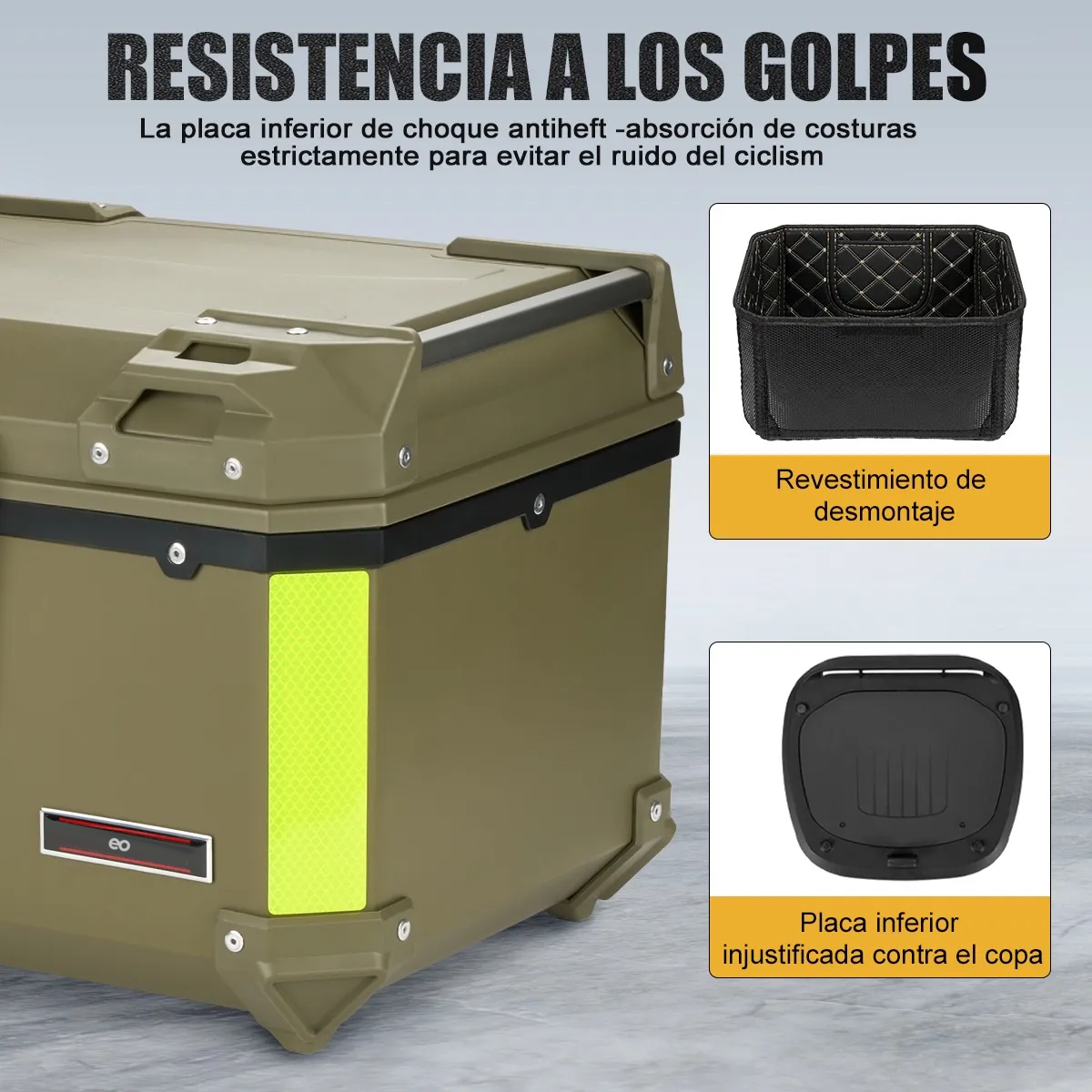 Foto 4 pulgar | Baul Trasero Caja Moto Abs Respaldo Acojinado 45l Eo Safe Imports Esi-18976 Verde
