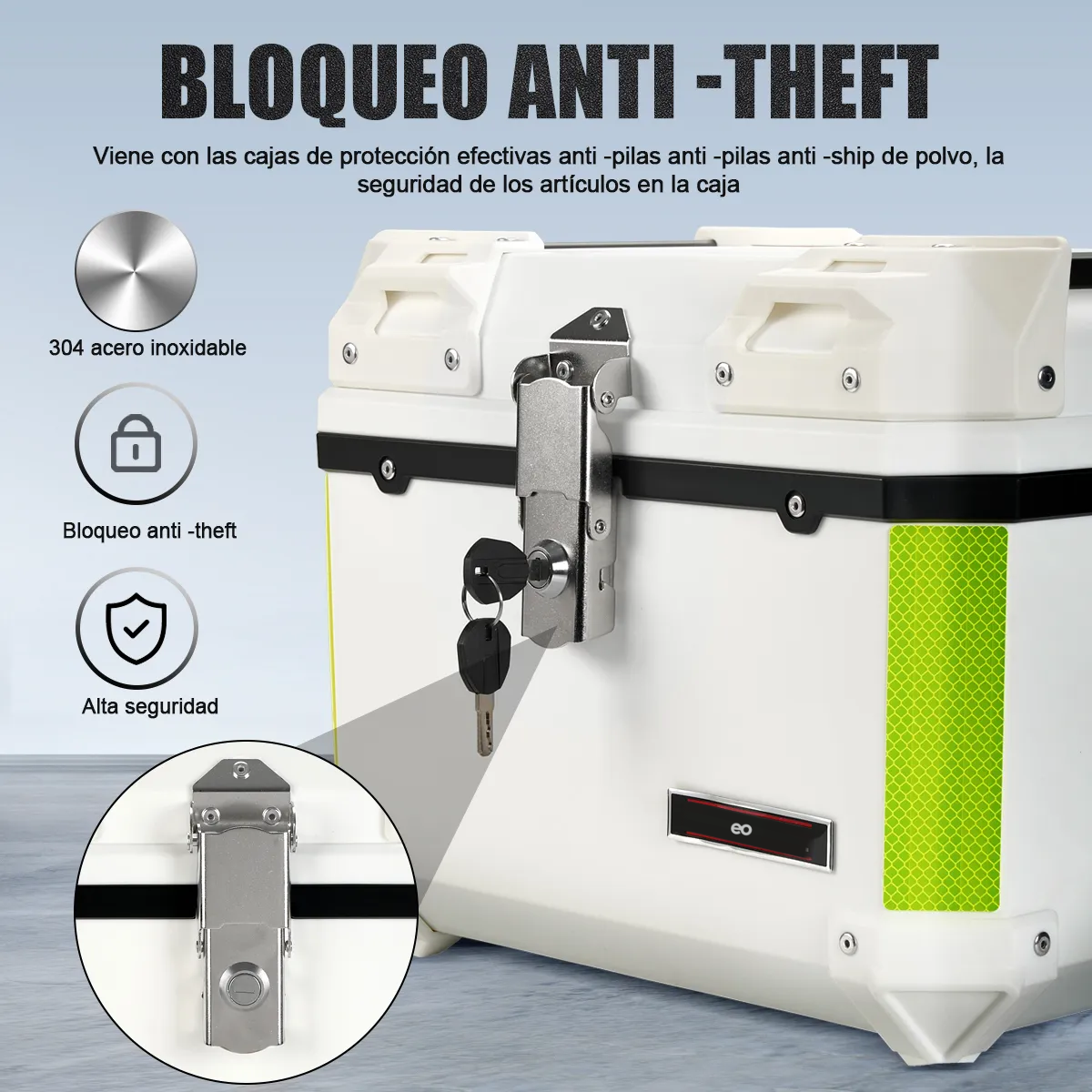 Foto 2 | Baul Trasero Caja Moto Abs O 45l Eo Safe Imports Esi-18974 Blanco