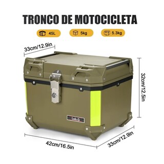 Foto 2 | Baúl Trasero Lab.g Caja Moto Abs Respaldo Acojinado 45l 1cascos Navy Green