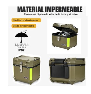 Foto 3 | Baúl Trasero Lab.g Caja Moto Abs Respaldo Acojinado 45l 1cascos Navy Green