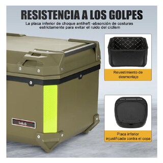 Foto 5 | Baúl Trasero Lab.g Caja Moto Abs Respaldo Acojinado 45l 1cascos Navy Green