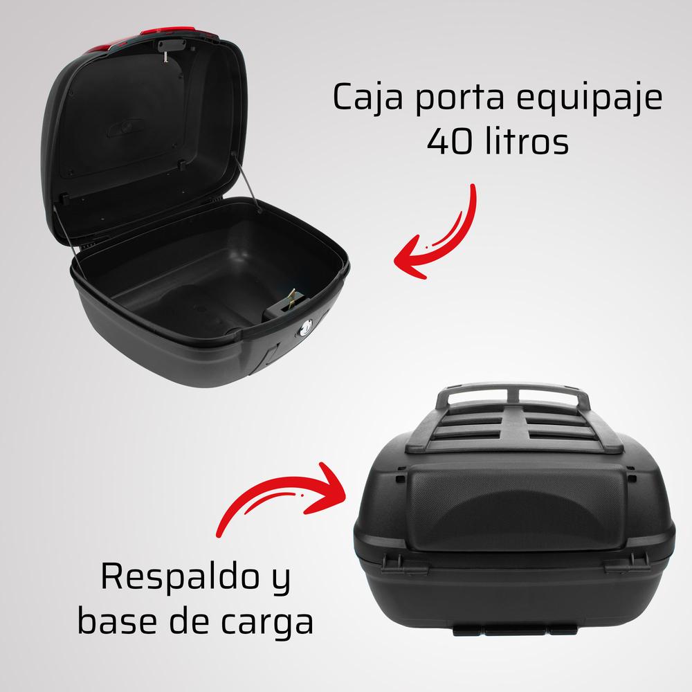 Foto 3 pulgar | Caja Portaequipaje + Red Pulpo para Moto Kinlley YM0879 Multicolor 40L