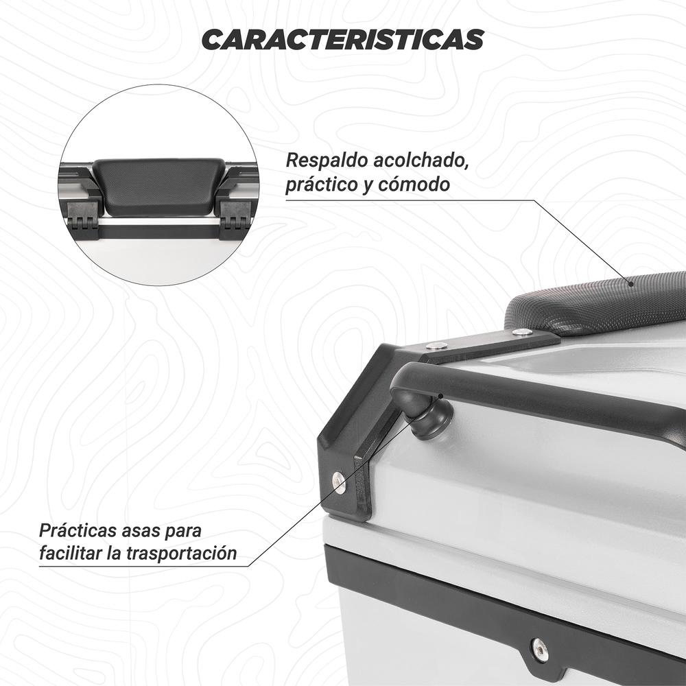 Foto 6 pulgar | Caja Portaequipaje para Moto Kinlley Gris Universal 45 L 43.5x38x34 cm