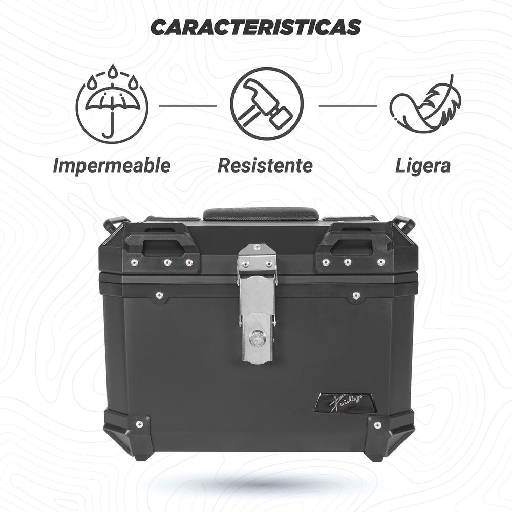 Foto 4 pulgar | Caja Portaequipaje para Moto Kinlley Universal Negra 45 L 43.5x38x34 cm