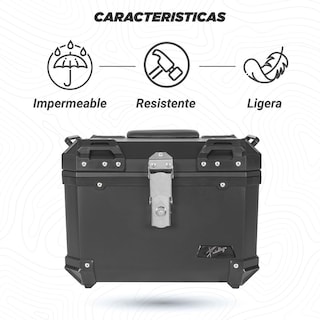 Foto 3 | Caja Portaequipaje para Moto Kinlley Universal Negra 45 L 43.5x38x34 cm