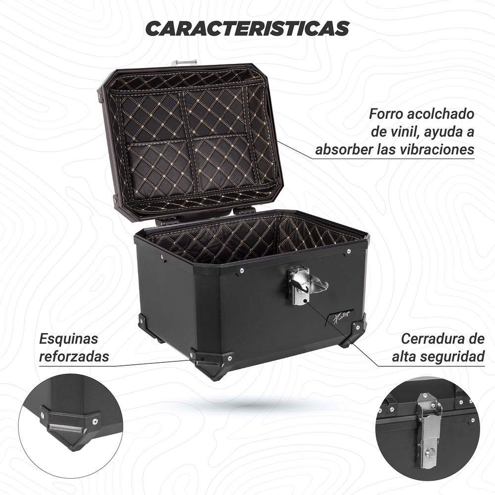 Foto 4 | Caja Portaequipaje para Moto Kinlley Universal Negra 45 L 43.5x38x34 cm