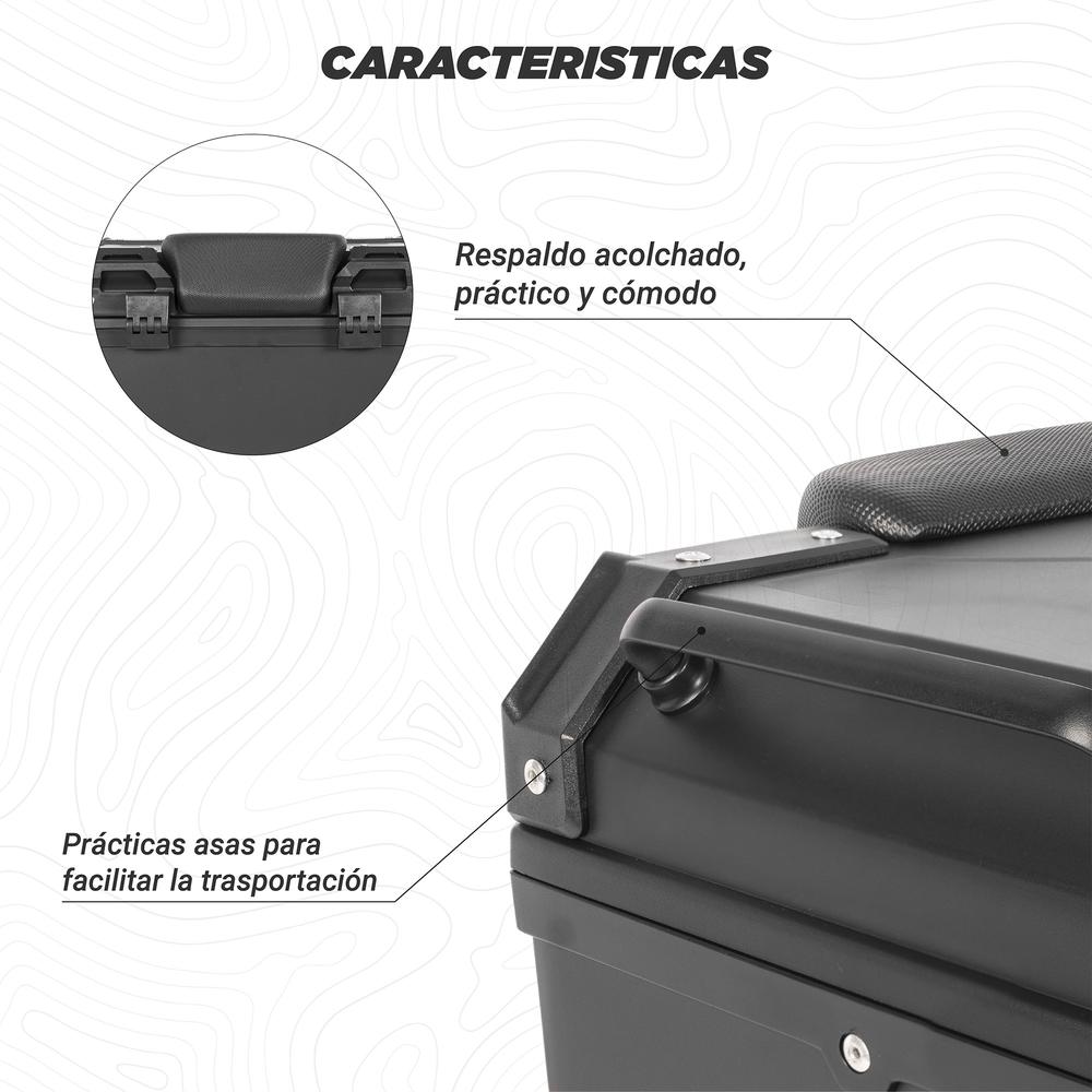 Foto 6 pulgar | Caja Portaequipaje para Moto Kinlley Universal Negra 45 L 43.5x38x34 cm