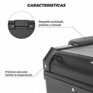 Foto 5 | Caja Portaequipaje para Moto Kinlley Universal Negra 45 L 43.5x38x34 cm