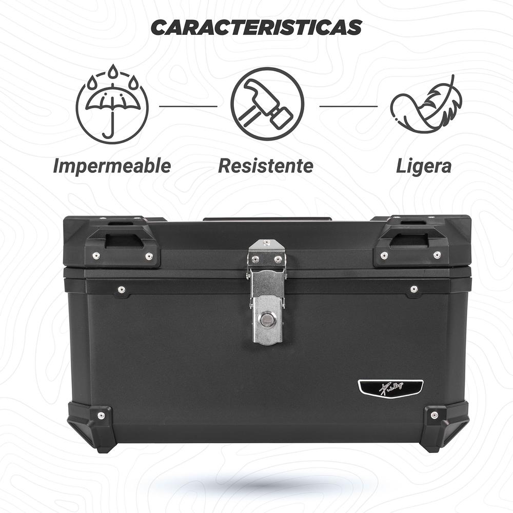 Foto 4 pulgar | Caja Portaequipajes para Motocicleta Kinlley 60l con Forro Universal Negro