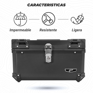Foto 3 | Caja Portaequipajes para Motocicleta Kinlley 60l con Forro Universal Negro