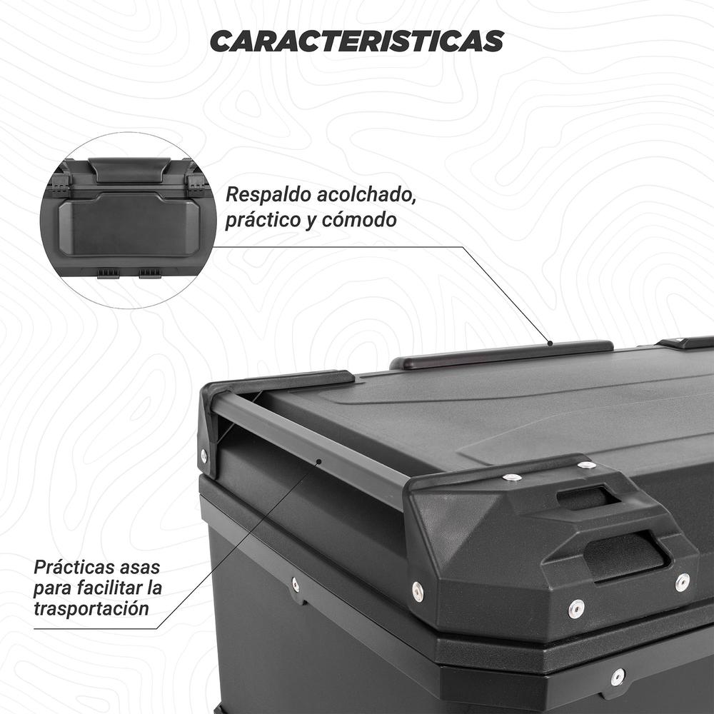 Foto 6 pulgar | Caja Portaequipajes para Motocicleta Kinlley 60l con Forro Universal Negro