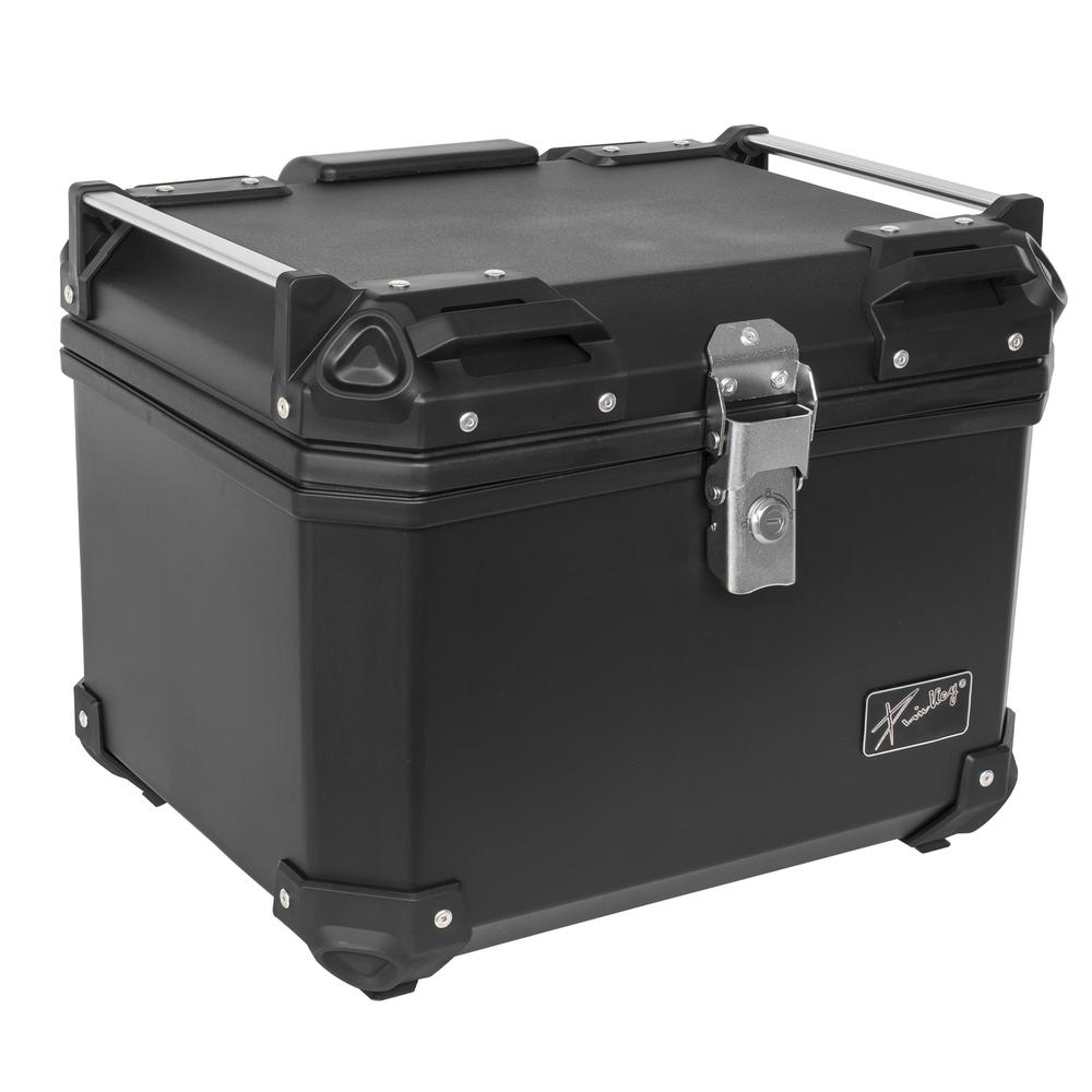 Caja Portaequipajes para Motocicleta Kinlley 47l con Respaldo y Forro Universal Negro $1,710