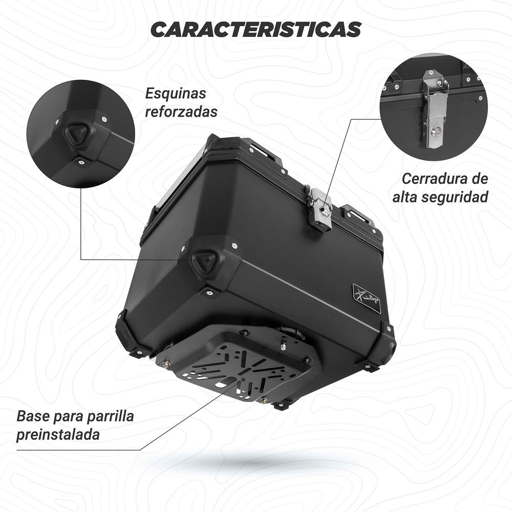 Foto 5 pulgar | Caja Portaequipajes para Motocicleta Kinlley 47l con Respaldo y Forro Universal Negro