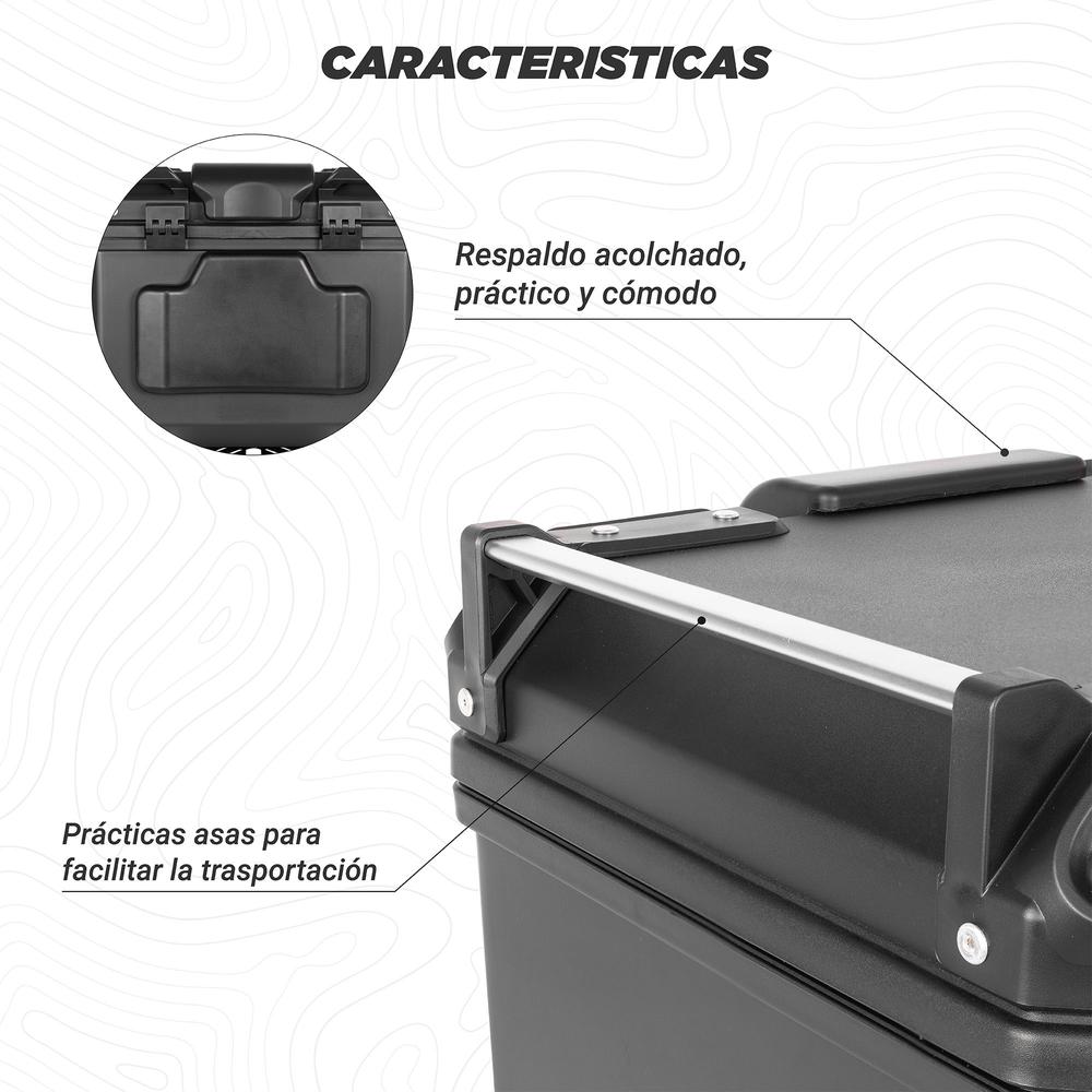 Foto 6 pulgar | Caja Portaequipajes para Motocicleta Kinlley 47l con Respaldo y Forro Universal Negro