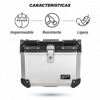 Foto 3 | Caja Portaequipajes para Motocicleta Kinlley 47l con Respaldo y Forro Universal Plata