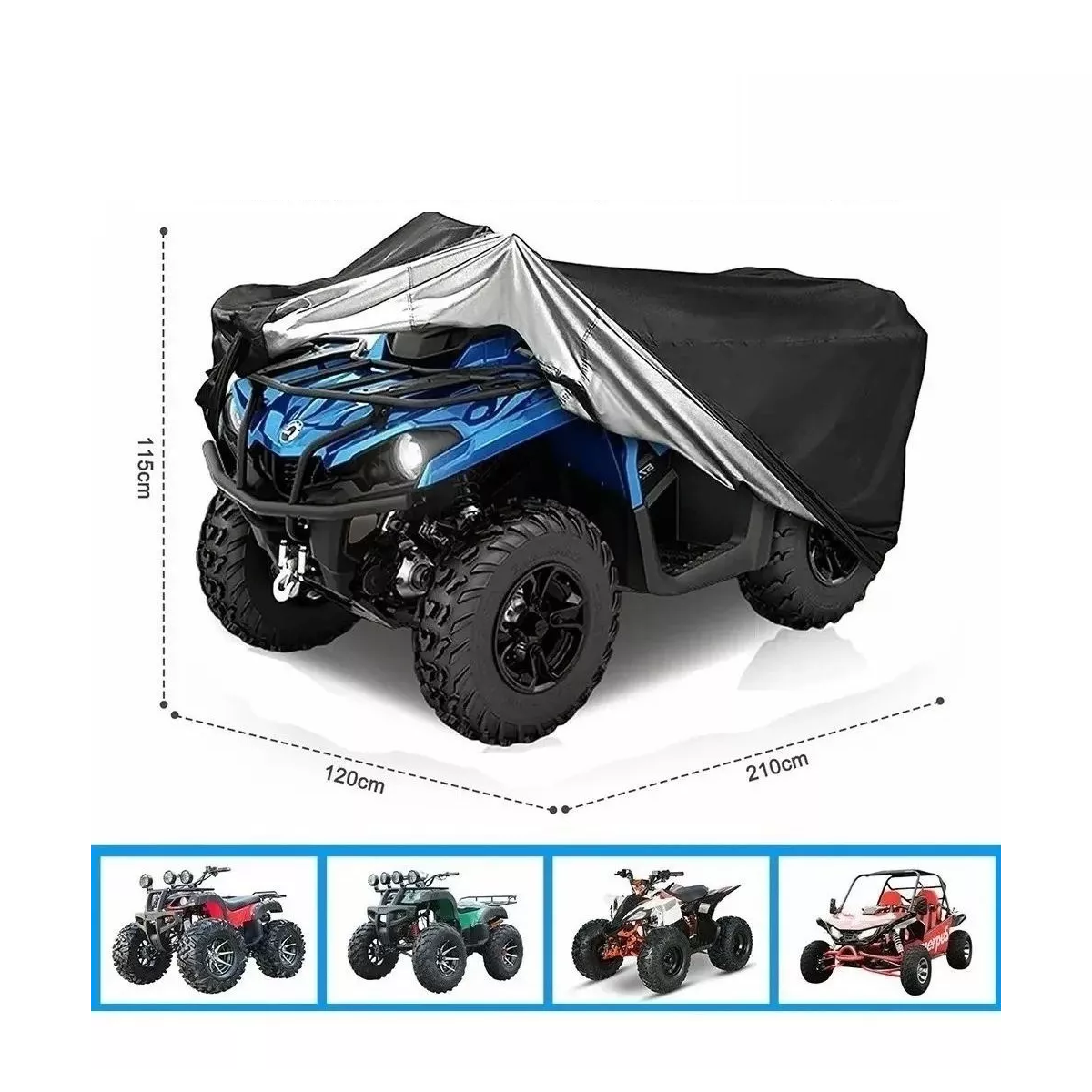 Foto 2 | Cubierta Impermeable Para Cuatrimoto Eo Safe Imports Esi-11200-1 Negro
