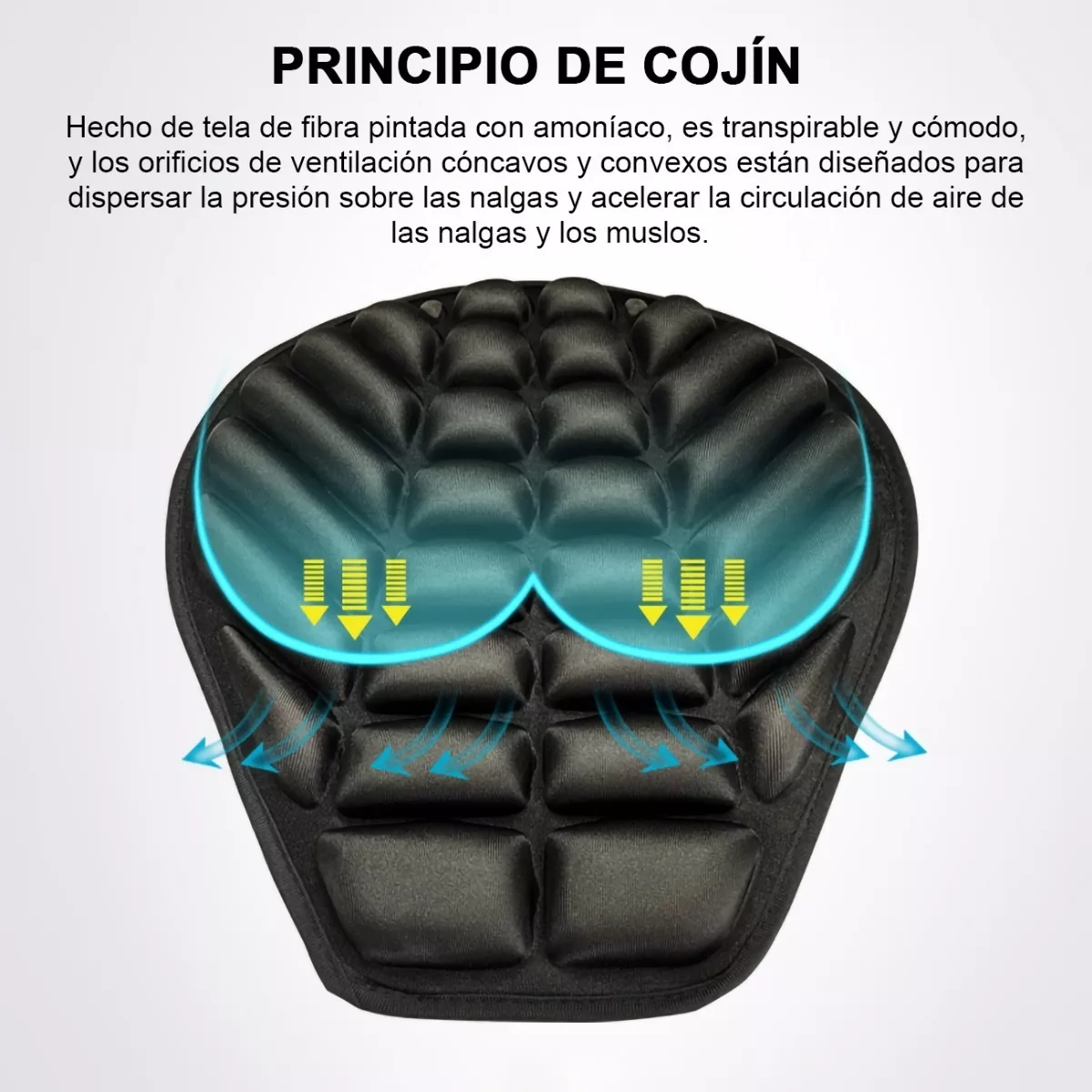 Foto 3 pulgar | Cojín de Asiento de Aire para Motocicleta Eo Safe Imports ESI-9015 Negro