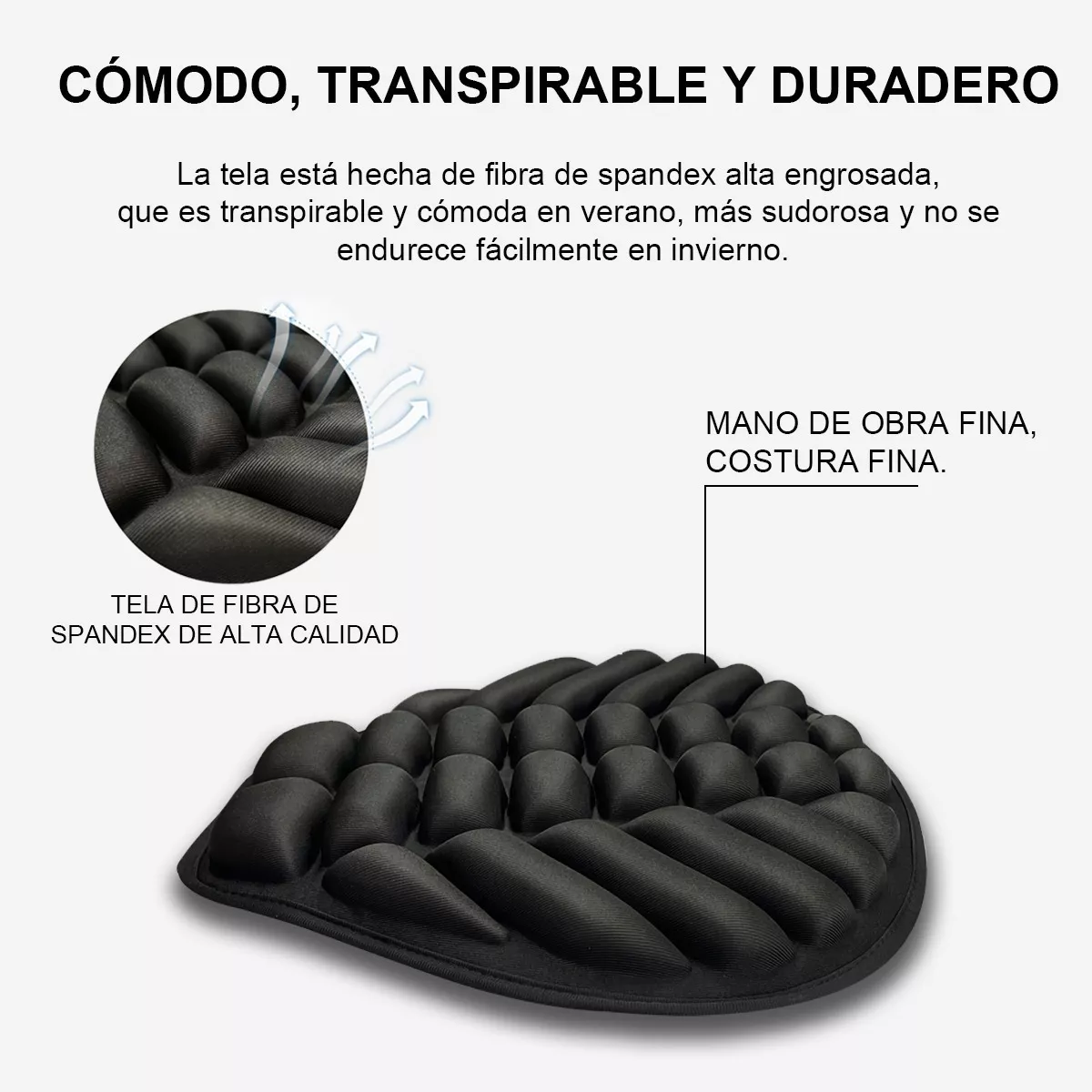 Foto 4 pulgar | Cojín de Asiento de Aire para Motocicleta Eo Safe Imports ESI-9015 Negro