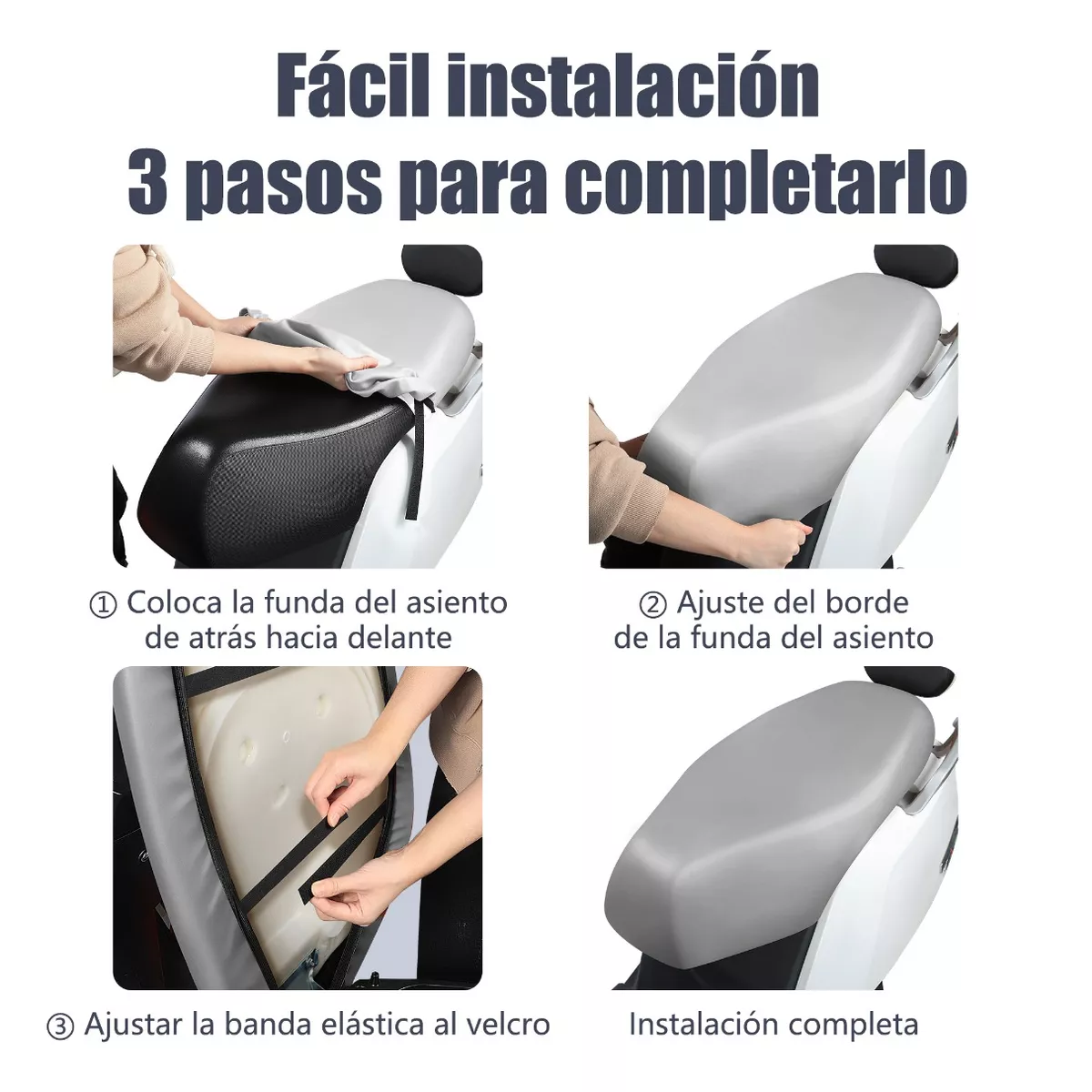 Foto 4 pulgar | Funda Impermeable para Asiento de Motocicleta Eo Safe Imports ESI-9013 Plateado Talla L