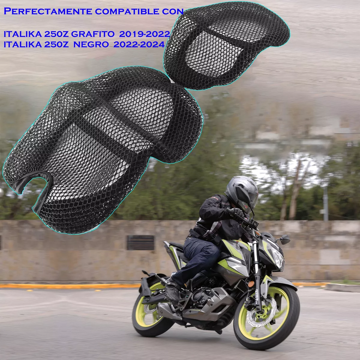 Foto 4 pulgar | Malla Cubre Asiento Motocicleta Italika 2 Plazas Eo Safe Imports Esi-13793 Negro