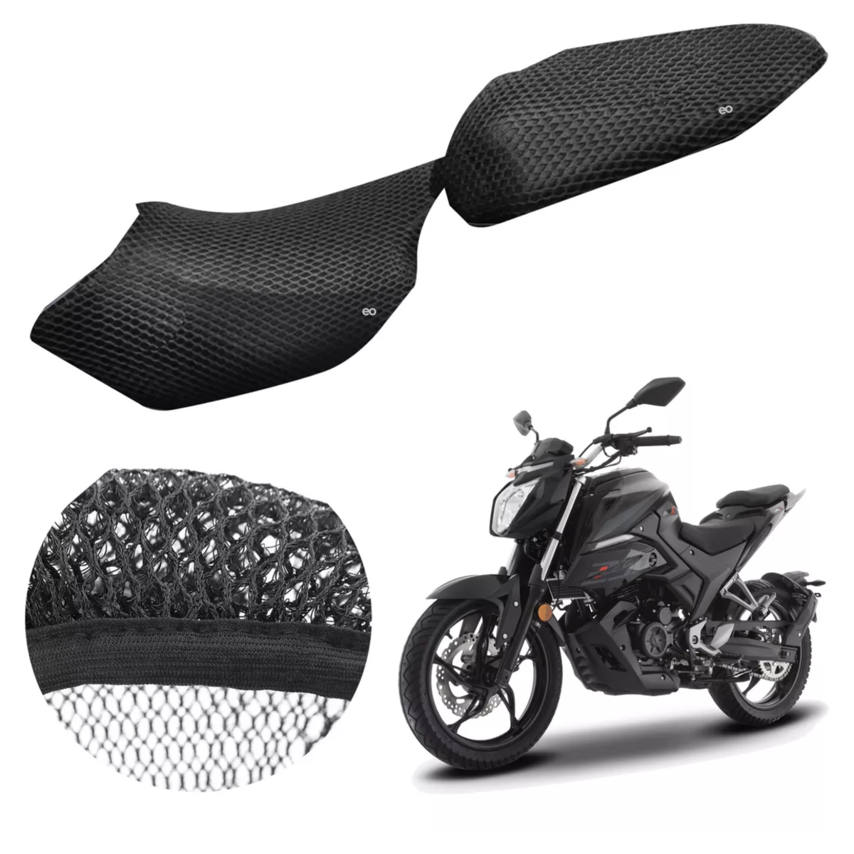 Foto 2 | Malla Cubre Asiento Motocicleta Italika 2 Plazas Eo Safe Imports Esi-13793-1 Negro
