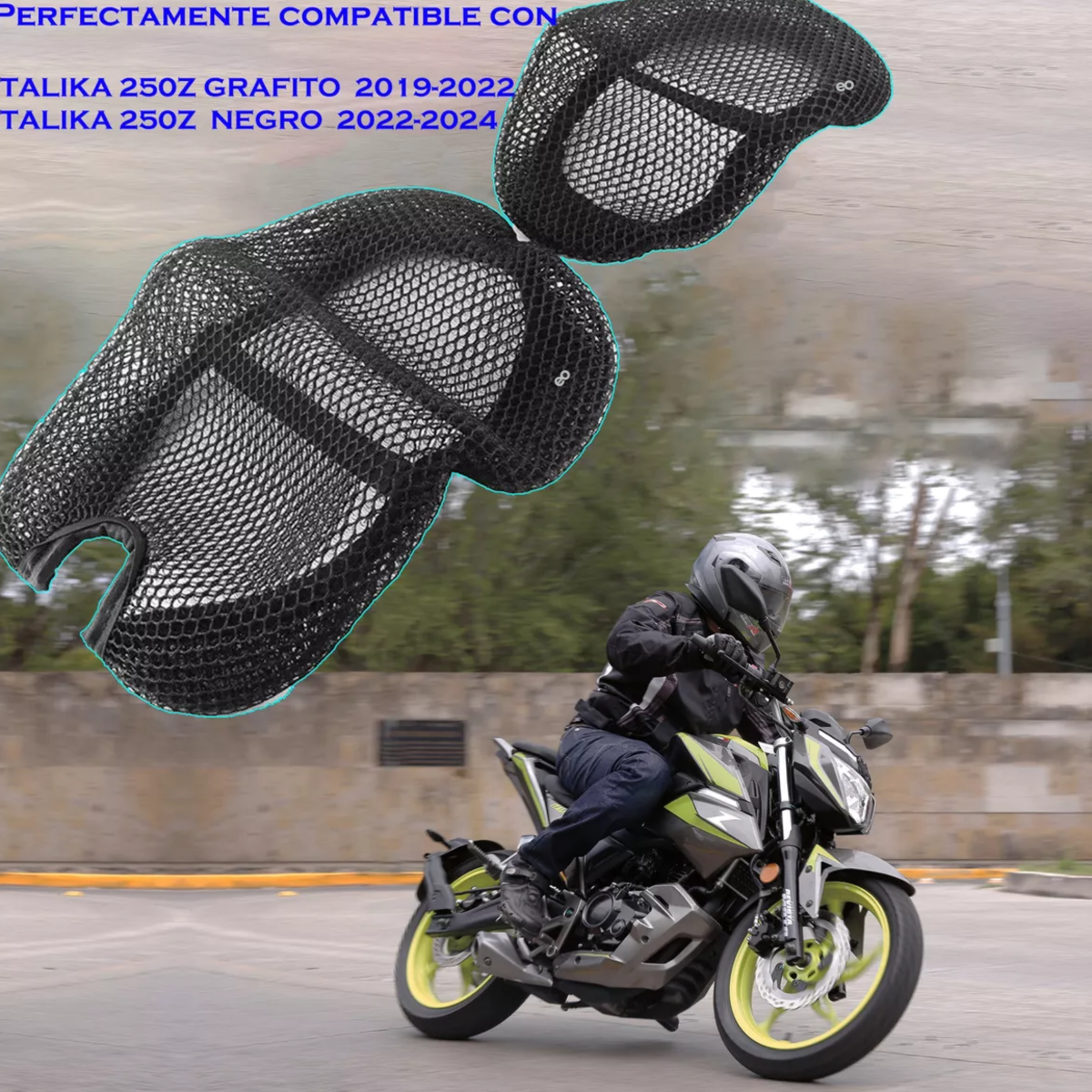 Foto 4 pulgar | Malla Cubre Asiento Motocicleta Italika 2 Plazas Eo Safe Imports Esi-13793-1 Negro