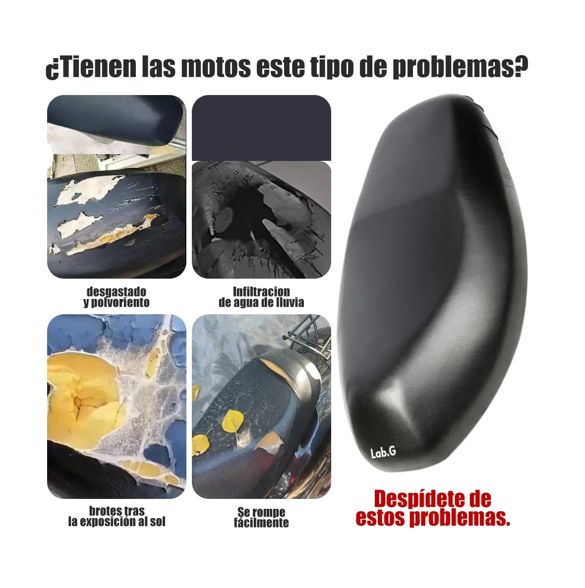 Foto 3 pulgar | Funda De Asiento Moto Impermeable Para Motocicleta Talla S Negro