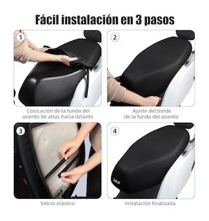 Foto 3 | Funda De Asiento Moto Impermeable Para Motocicleta Talla S Negro