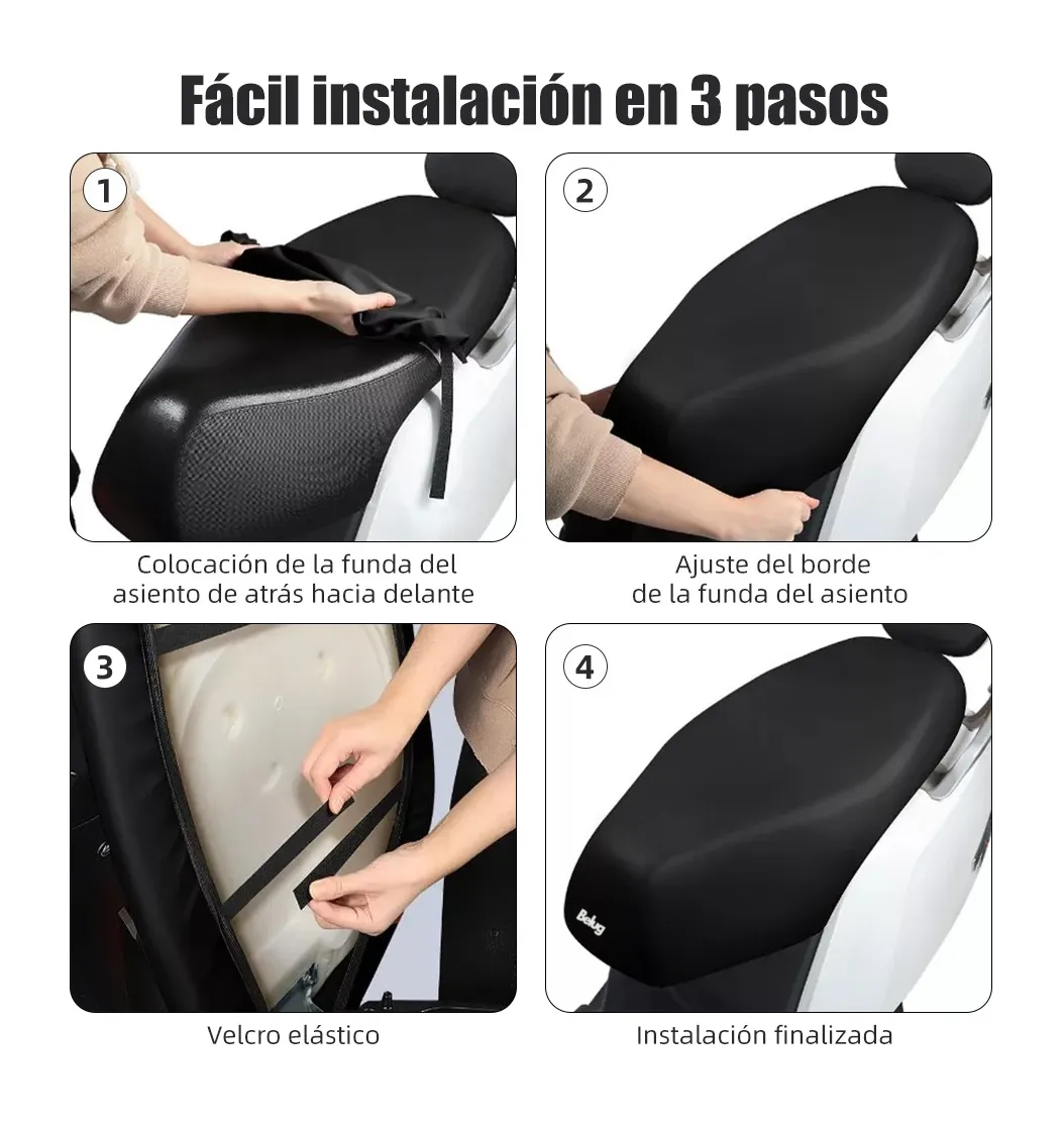 Foto 4 pulgar | Funda De Asiento Moto Impermeable Para Motocicleta Talla S Negro