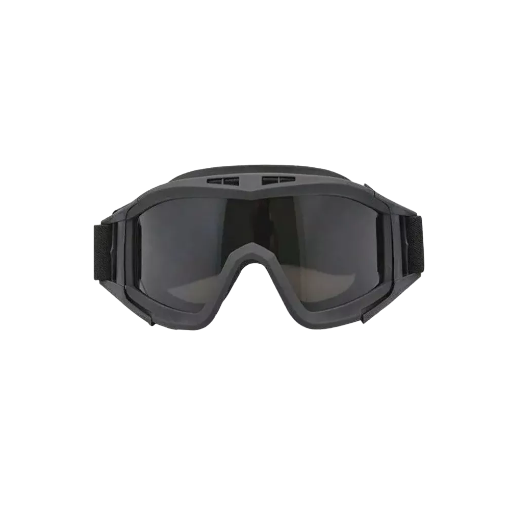 Goggles Tácticos de Protección Belug color Negro 3 Micas Intercambiables