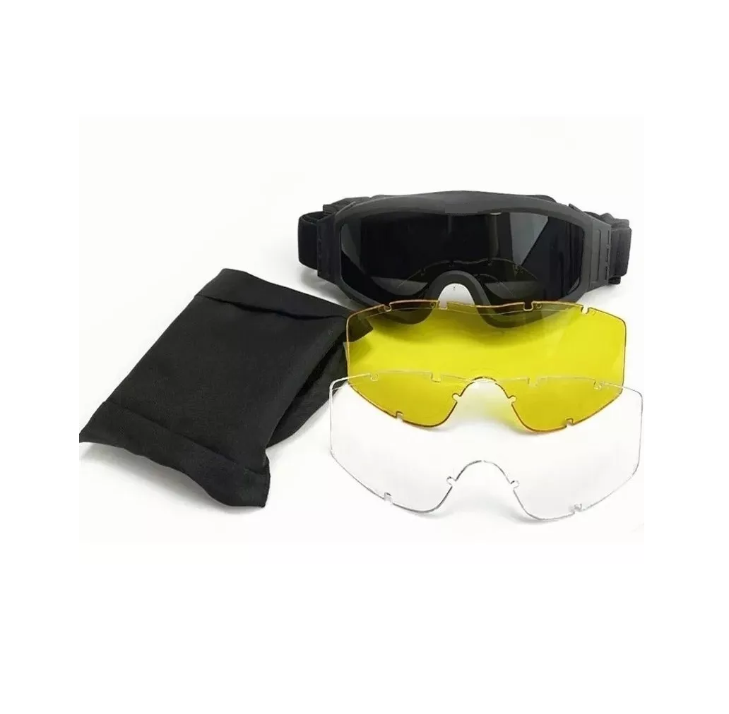 Foto 6 pulgar | Goggles Tácticos de Protección Belug color Negro 3 Micas Intercambiables