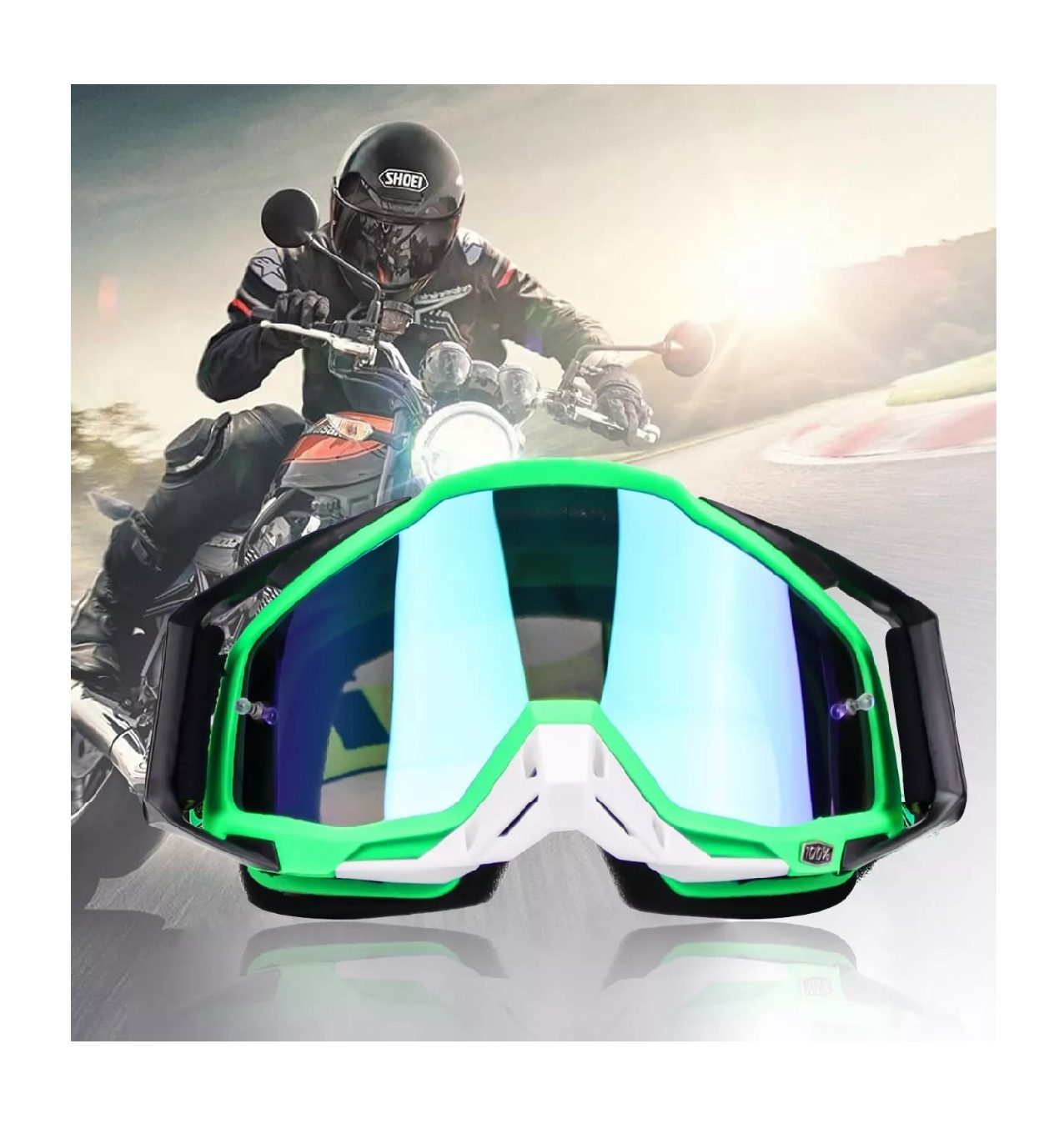 Foto 5 pulgar | Goggles Belug Antiniebla color Verde para Motocross y Esquí