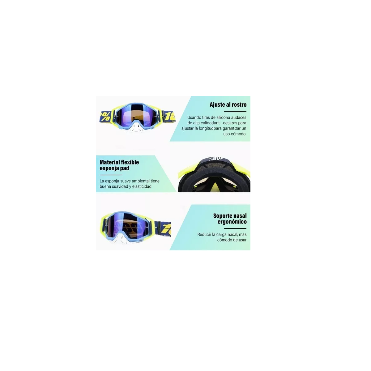 Foto 4 pulgar | Gafas de Motocross Eo Safe Imports ESI-9723 Amarillo