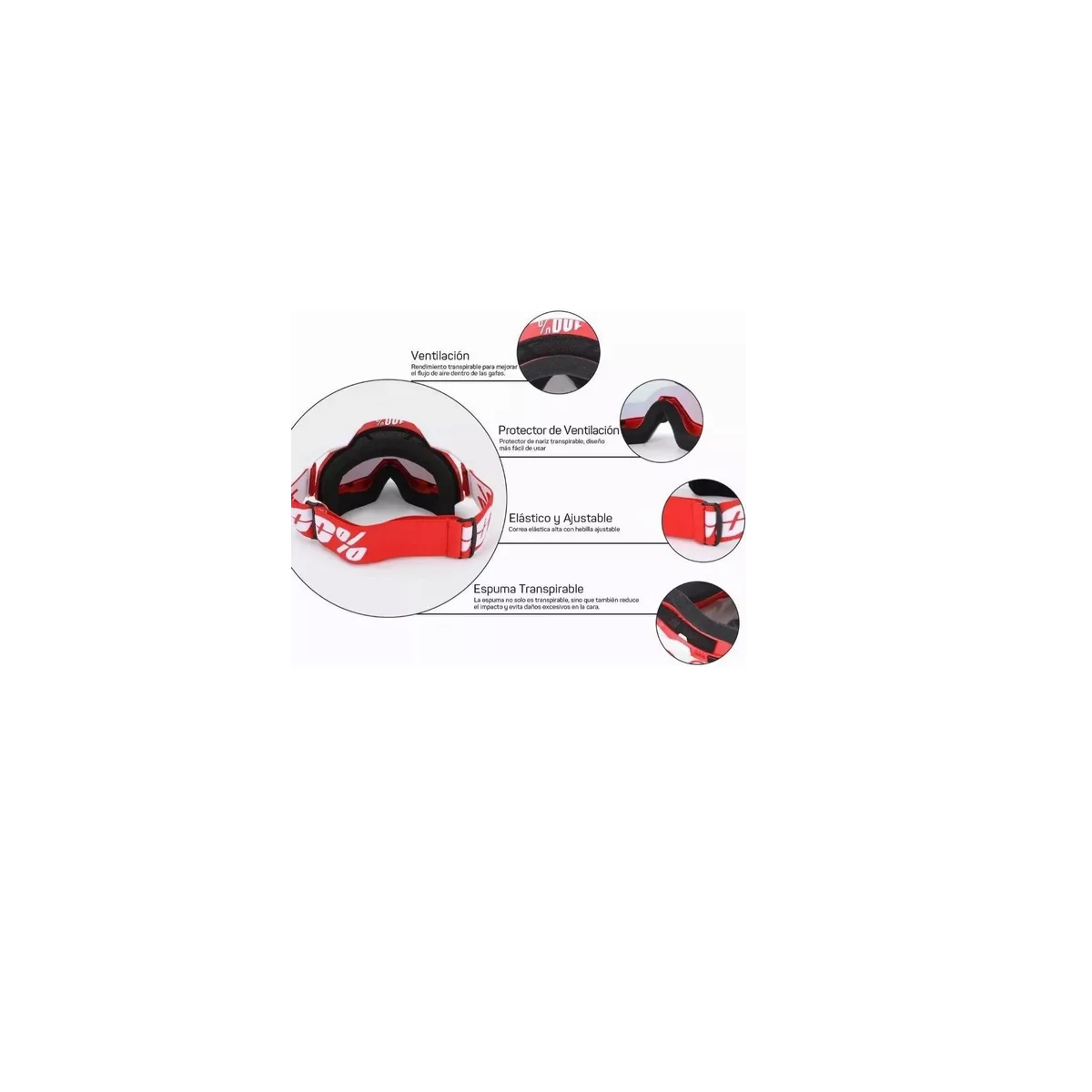 Foto 4 pulgar | Googles Motocross De Tácticas Ajustables Para Sport Eo Safe Imports Esi-12751 Multicolor