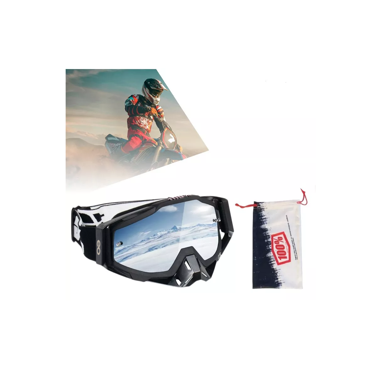 Foto 4 pulgar | Goggles Motocross Gafas De Esquí Mtb Motociclista Eo Safe Imports Esi-8994 Negro